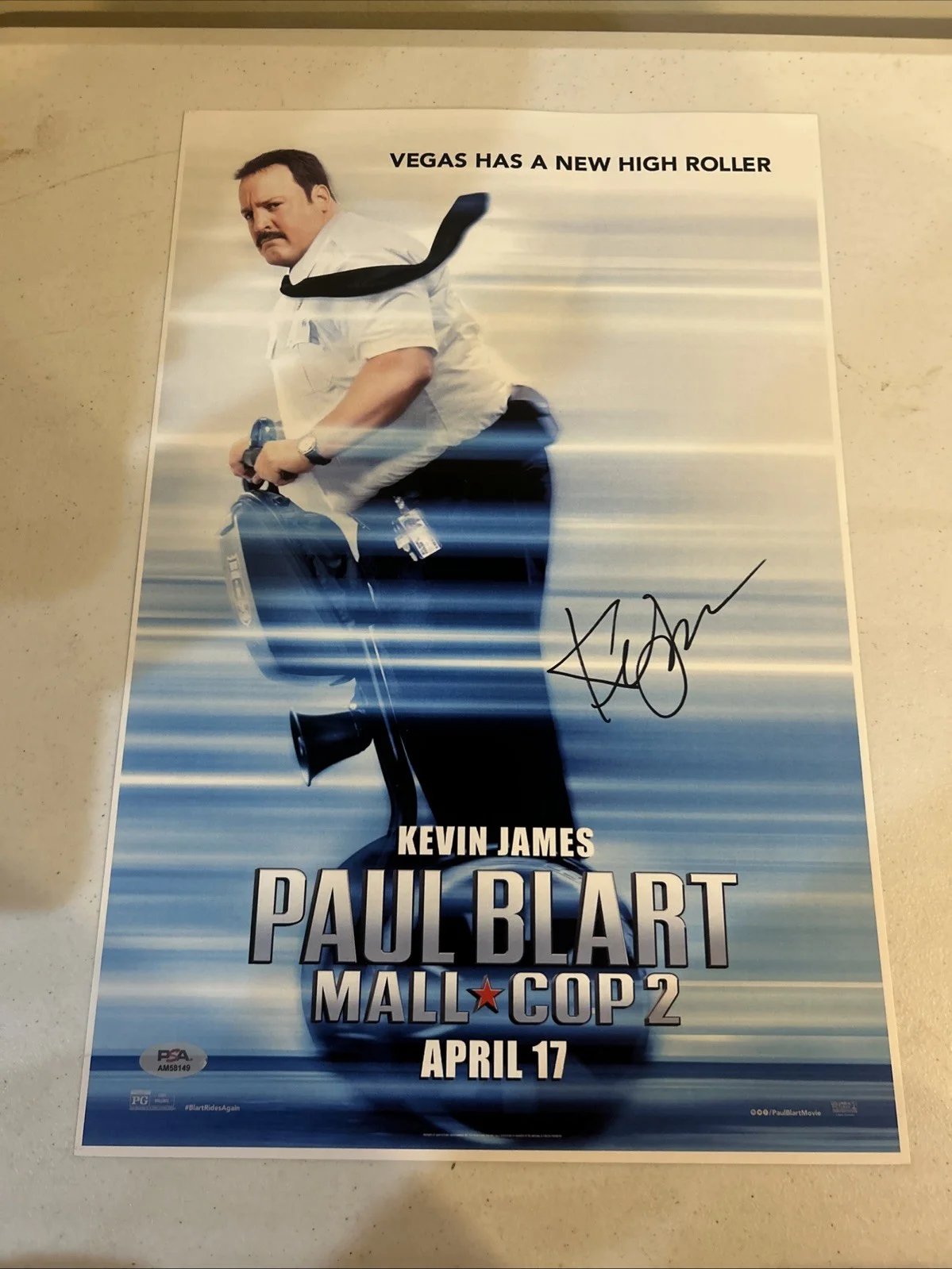 Kevin James — KEVIN JAMES SIGNED AUTOGRAPH 12x18 MOVIE POSTER PSA COA PAUL BLART MALL COP 2