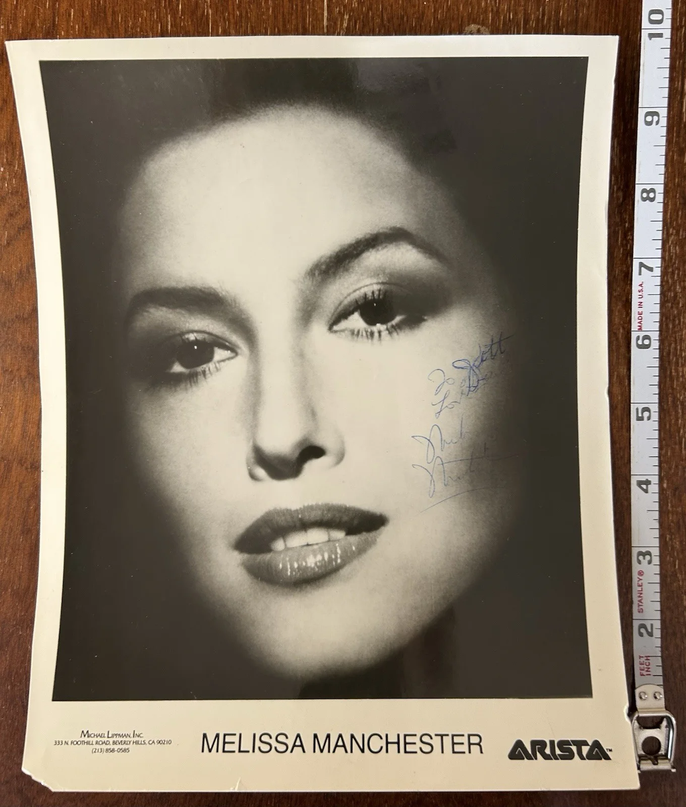 Melissa Manchester Signed 8x10 Signed Photo Autograph Artista Promo Vintage, изображение 2