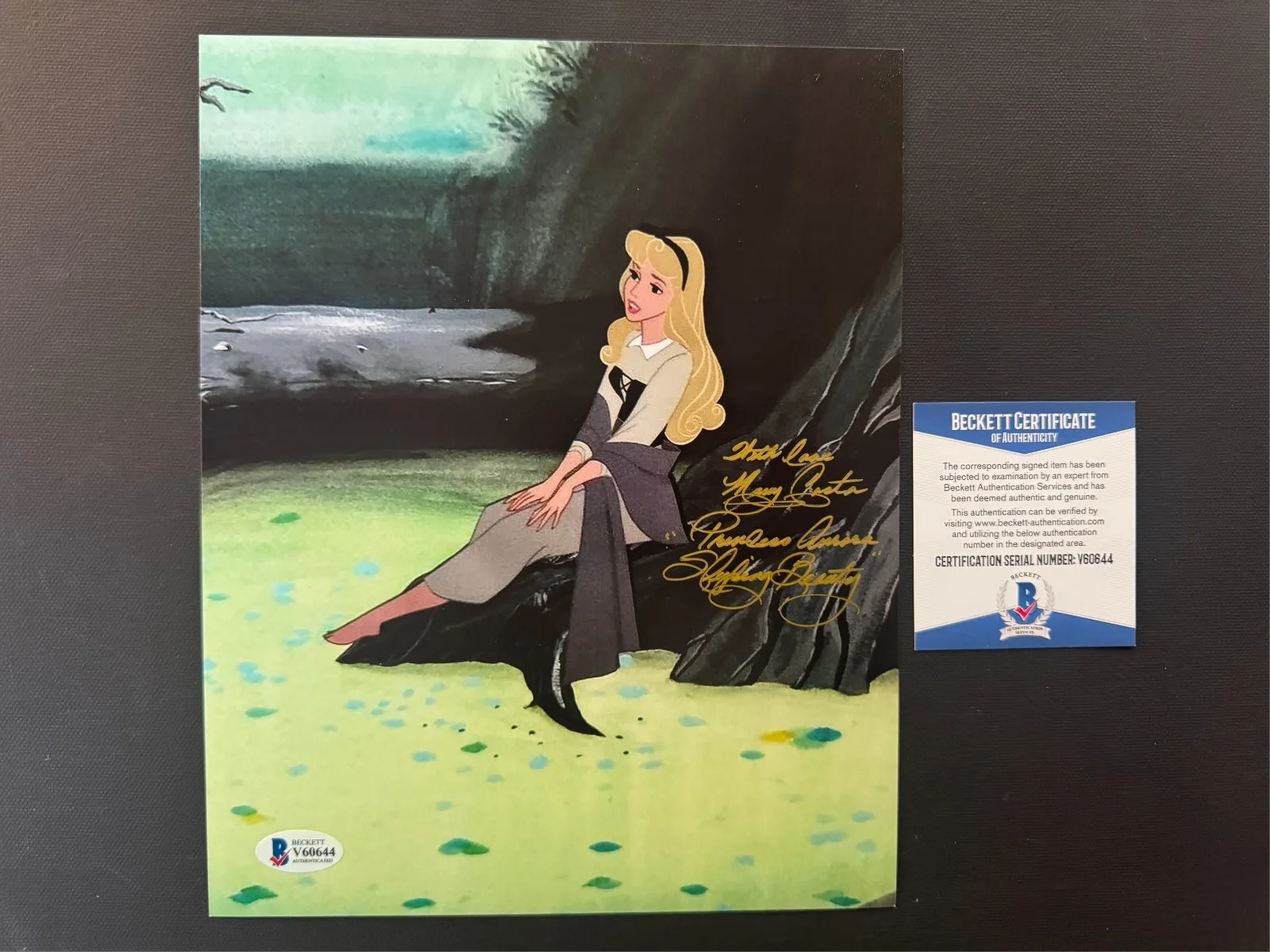 Mary Costa — Mary Costa autographed signed Sleeping Beauty Aurora 8x10 photo Beckett BAS cert
