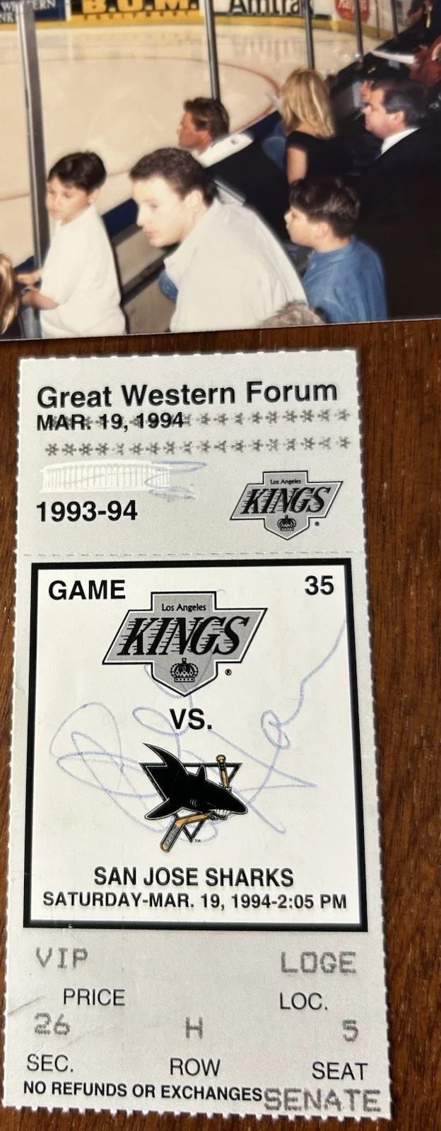 Goldie Hawn — Goldie Hawn Signed LA Kings Ticket Stub 1994 Vs Sharks 3-19-94 Story Provenance