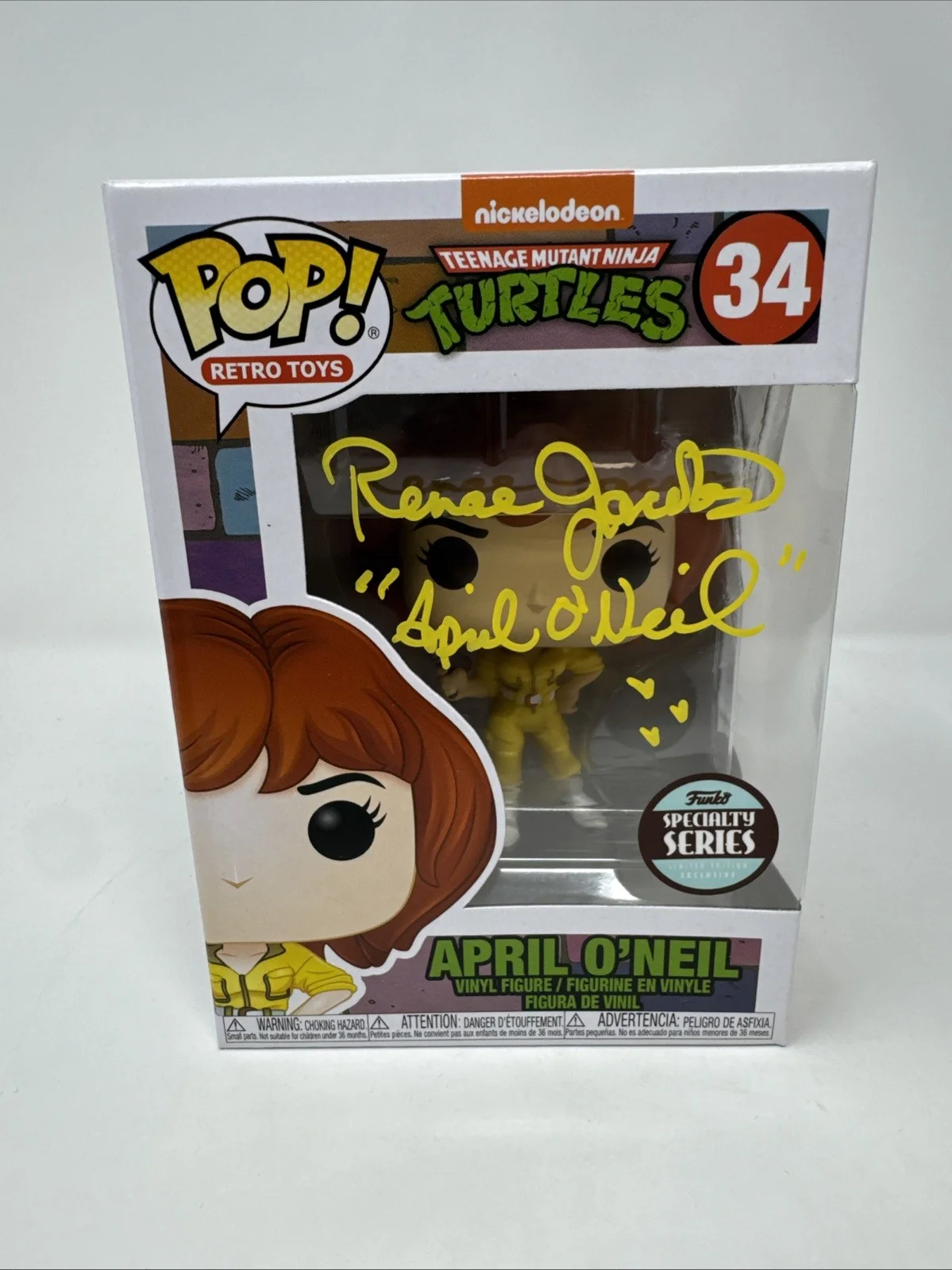 Renee Jacobs — Renee Jacobs signed inscribed Funko Pop Teenage Mutant Ninja Turtles JSA COA, image 2