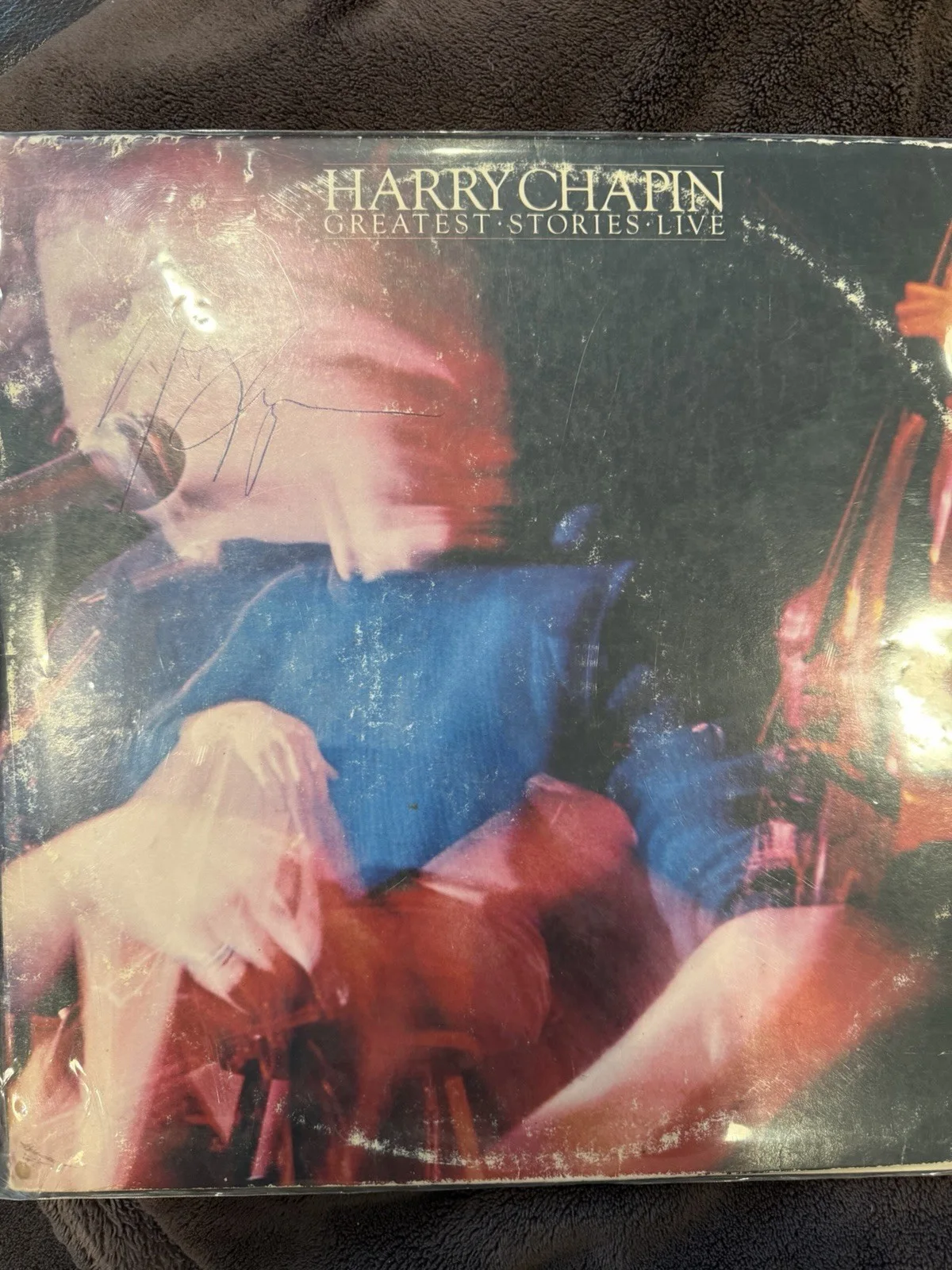 Signed Harry Chapin Greatest Stories Live Autographed Vinyl Record Original, изображение 2