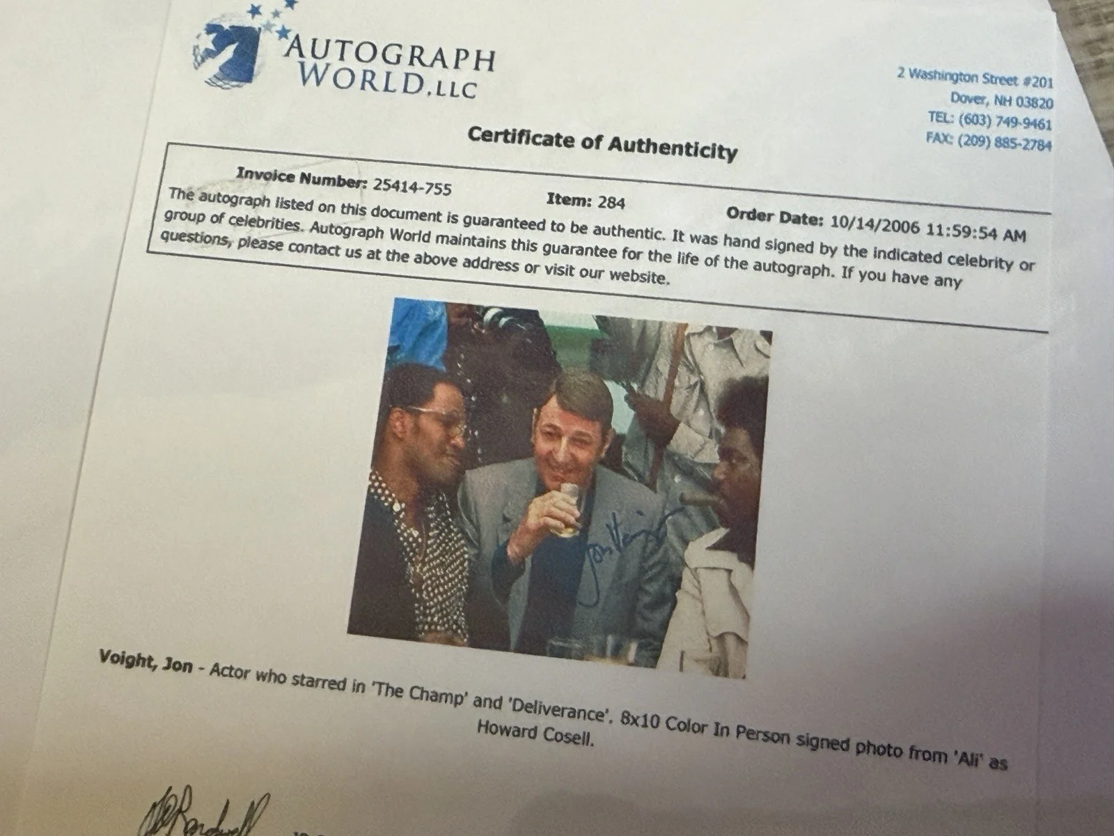 Jon Voight — JON VOIGHT Signed/Autographed 8x10 Photo "Ali" | Oscar Winner Auto IN PERSON COA, изображение 4