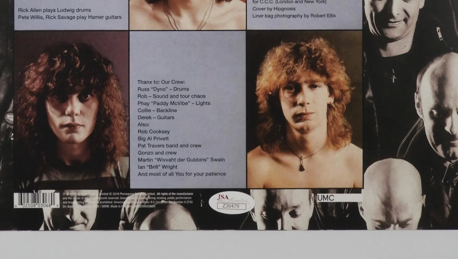 Def Leppard JSA Signed Autograph Album Record Vinyl High N Dry Joe Elliott +, изображение 3