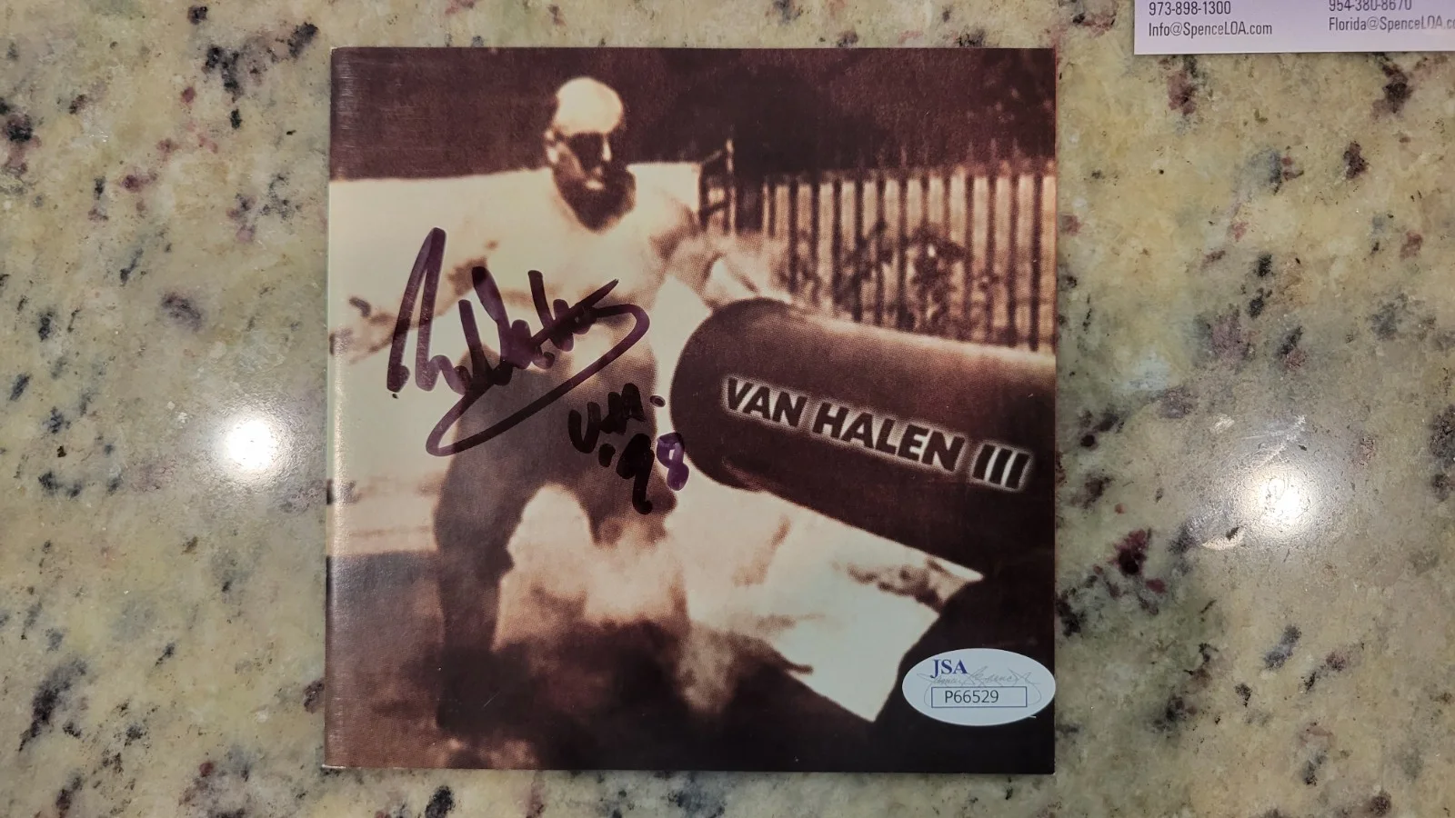 Eddie Van Halen Autographed VH III CD Booklet w/JSA COA, image 2