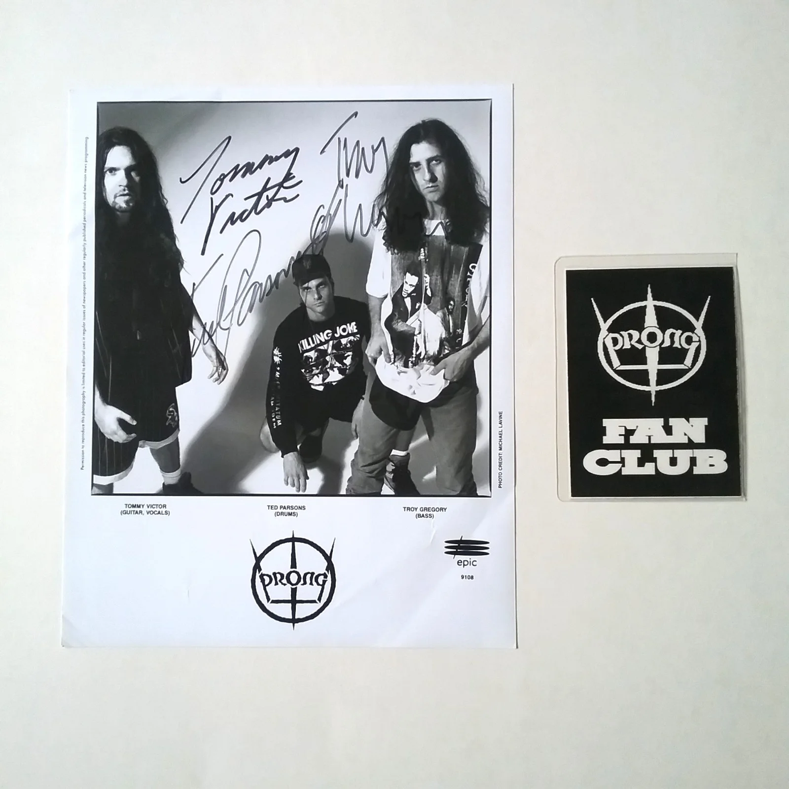 PRONG Metal Band Fan Club Materials '93-'94 Autographed Photo READ DESCRIPTION!, изображение 2