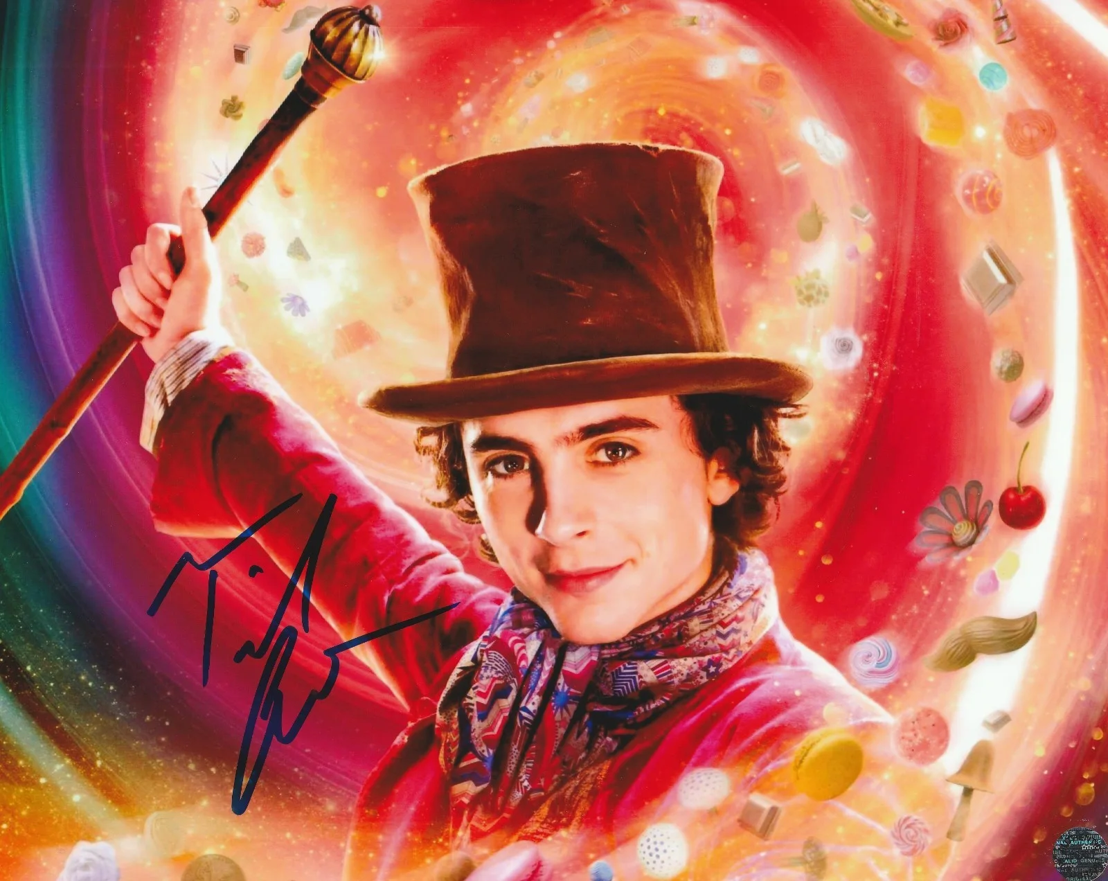 Timothee Chalamet — Timothee Chalamet Signed Autographed Wonka 8x10 Photo with COA/Matching Hologram