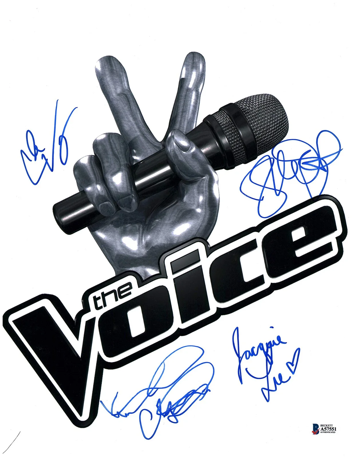 Jacquie Lee, Cole Vosbury, Will Champlin, James Wolpert — The Voice (4) Lee, Vosbury, Champlin & Wolpert Signed 11x14 Photo BAS #A57551, изображение 4