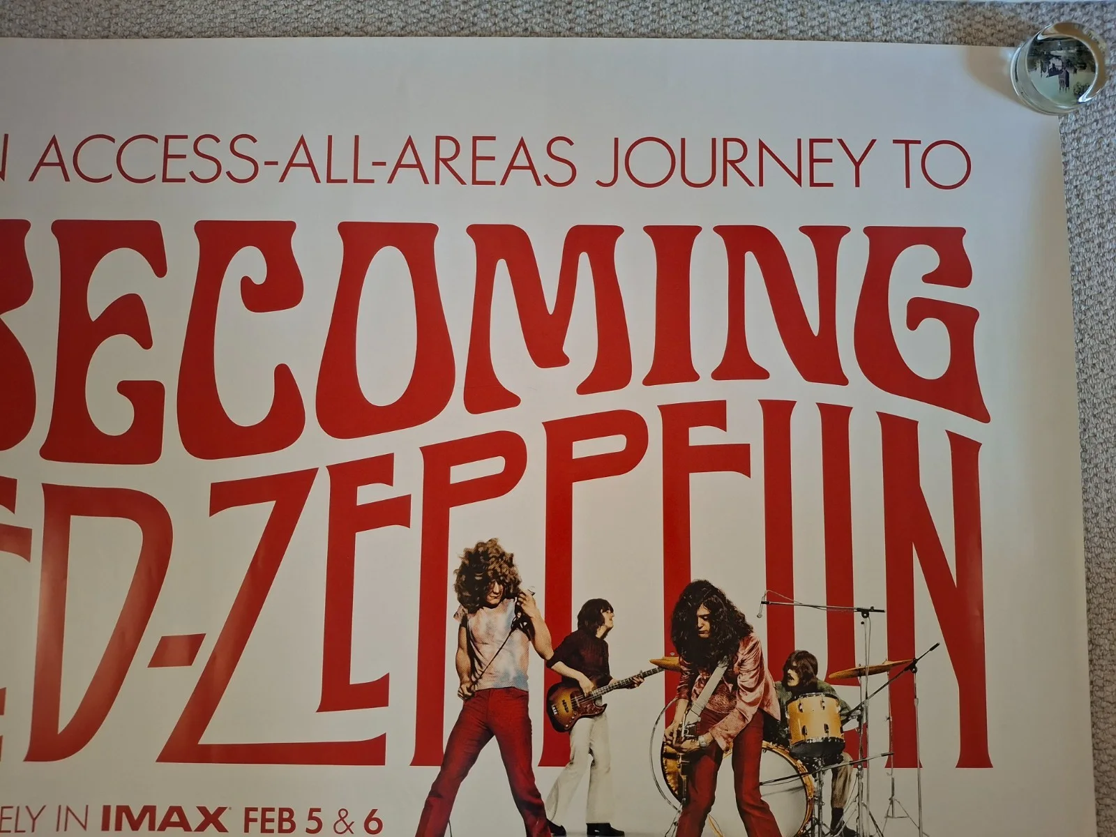Becoming Led Zeppelin Rare & Original UK Double Sided Quad Film Cinema Poster, изображение 4