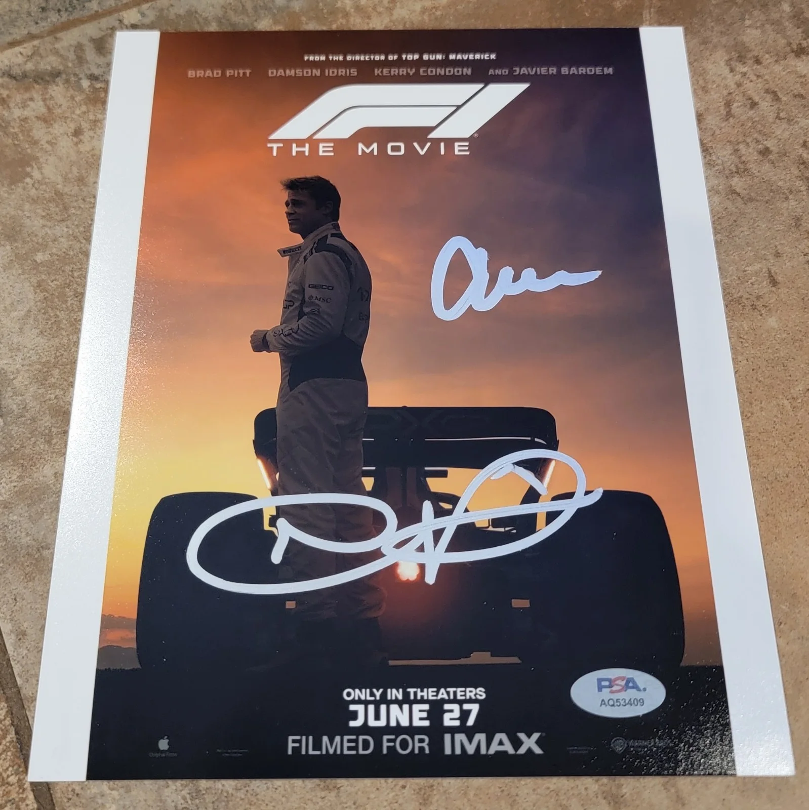 Claudio Miranda, Joseph Kosinski — Claudio Miranda Joseph Kosinski signed 8x10 photo PSA DNA autograph F1 The Movie