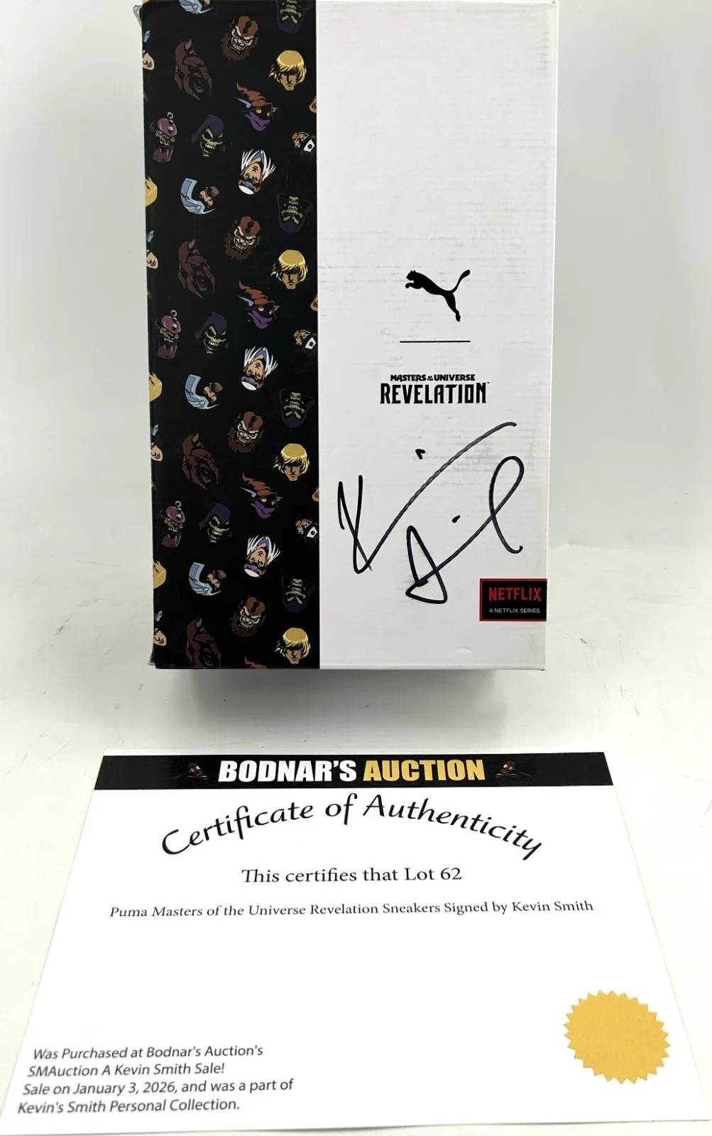 Kevin Smith — KEVIN SMITH AUTOGRAPHED Puma MOTU Revelation RS-X Battle Cat Shoes w/ COA