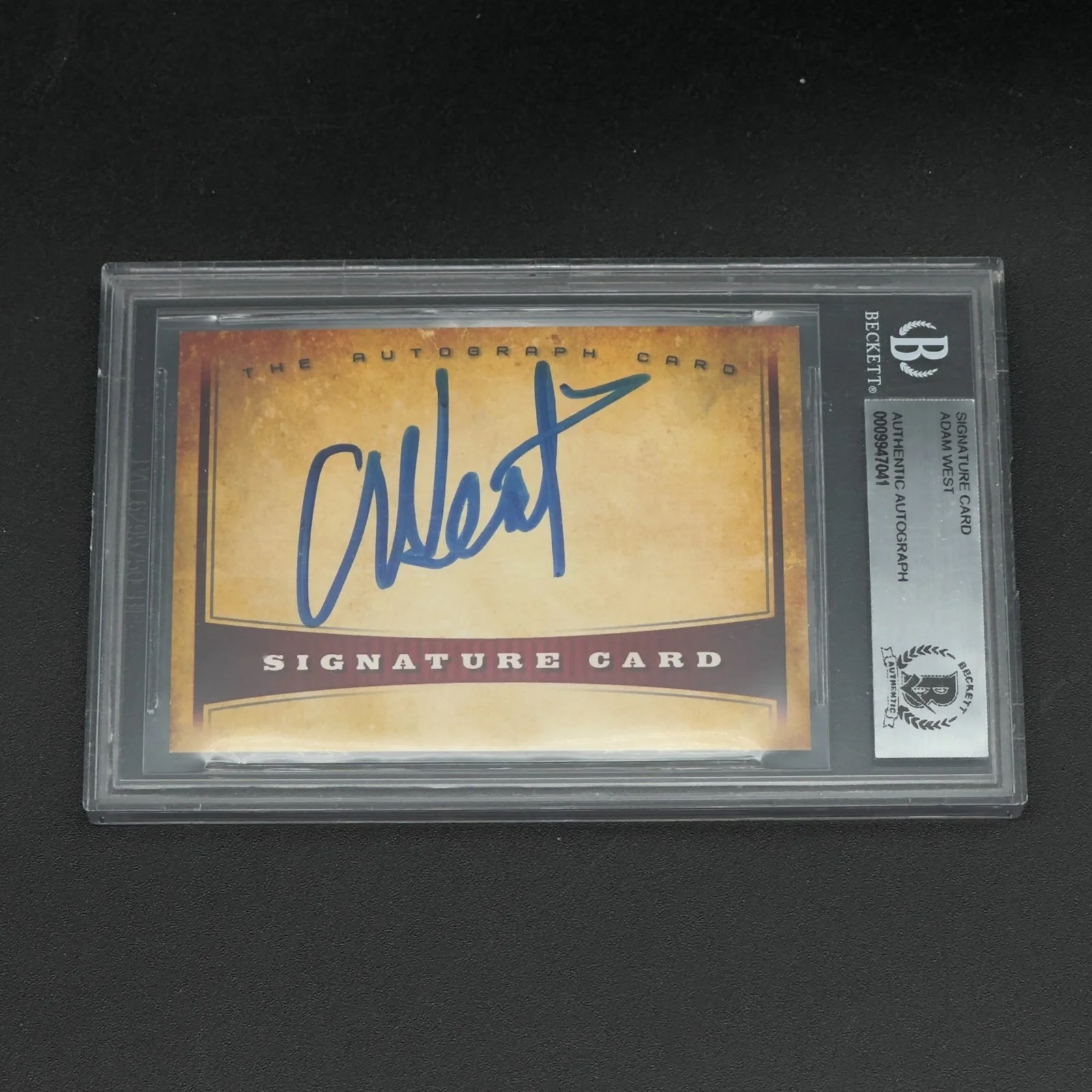 Adam West — Adam West Signed Batman Signature Series Card - Beckett Slabbed Autograph
