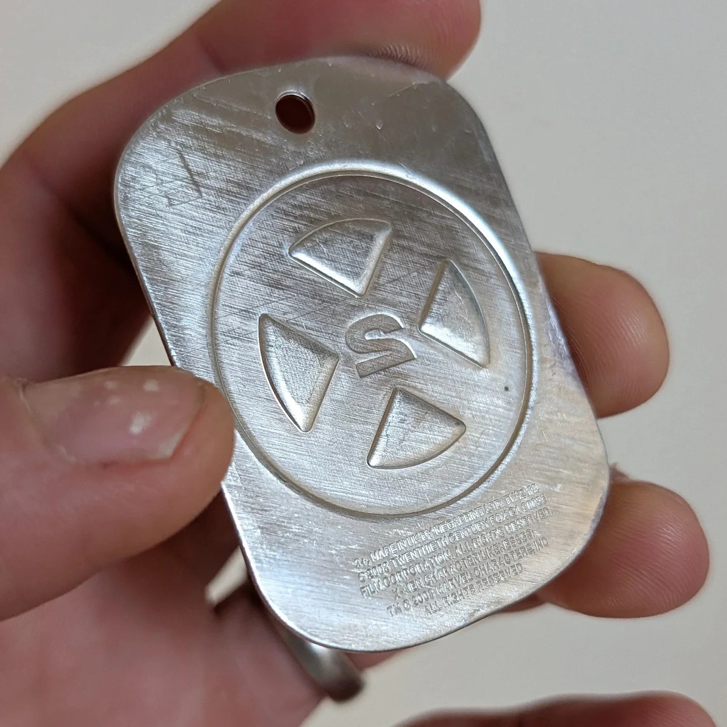 X2: X-MEN United (2003) Promotional Metal Dog Tag / Key-Ring ! (Official merch), изображение 3