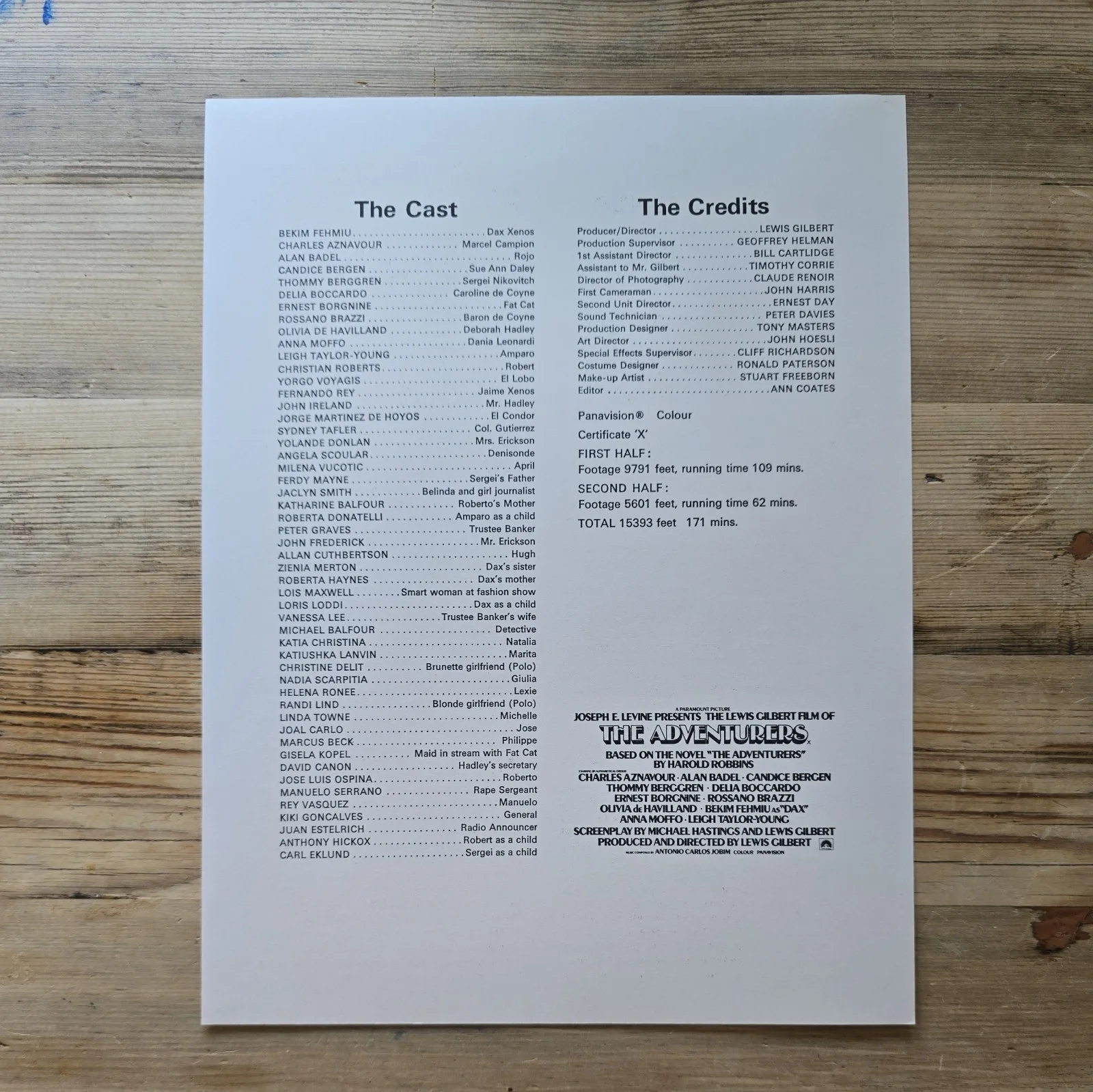 THE ADVENTURERS UK press sheet 1970 Lewis Gilbert Candice Bergen Bekim Fehmiu, изображение 2