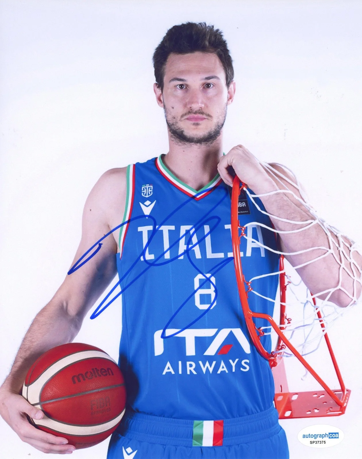 Danilo Gallinari — Danilo Gallinari AUTOGRAPH Signed Italy Basketball Autographed 8x10 Photo ACOA, изображение 2