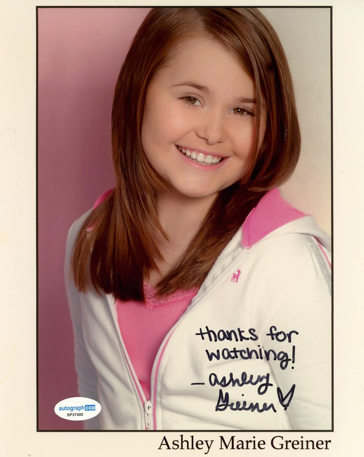 Ashley Marie Greiner — Ashley Marie Greiner "As the World Turns" AUTOGRAPH Signed 8x10 Photo ACOA, image 2