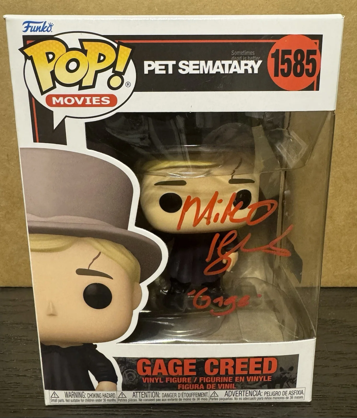 Miko Hughes — Signed Miko Hughes Gage Creed Funko Pop Pet Sematary OCCM Authentication