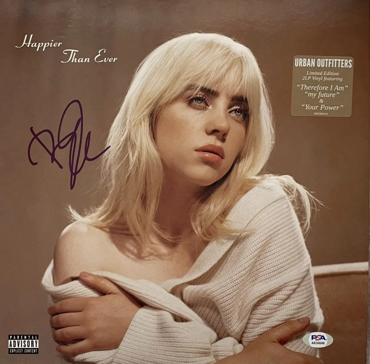 Billie Eilish Signed Autographed Happier Than Ever LP Vinyl PSA PROOF, image 2