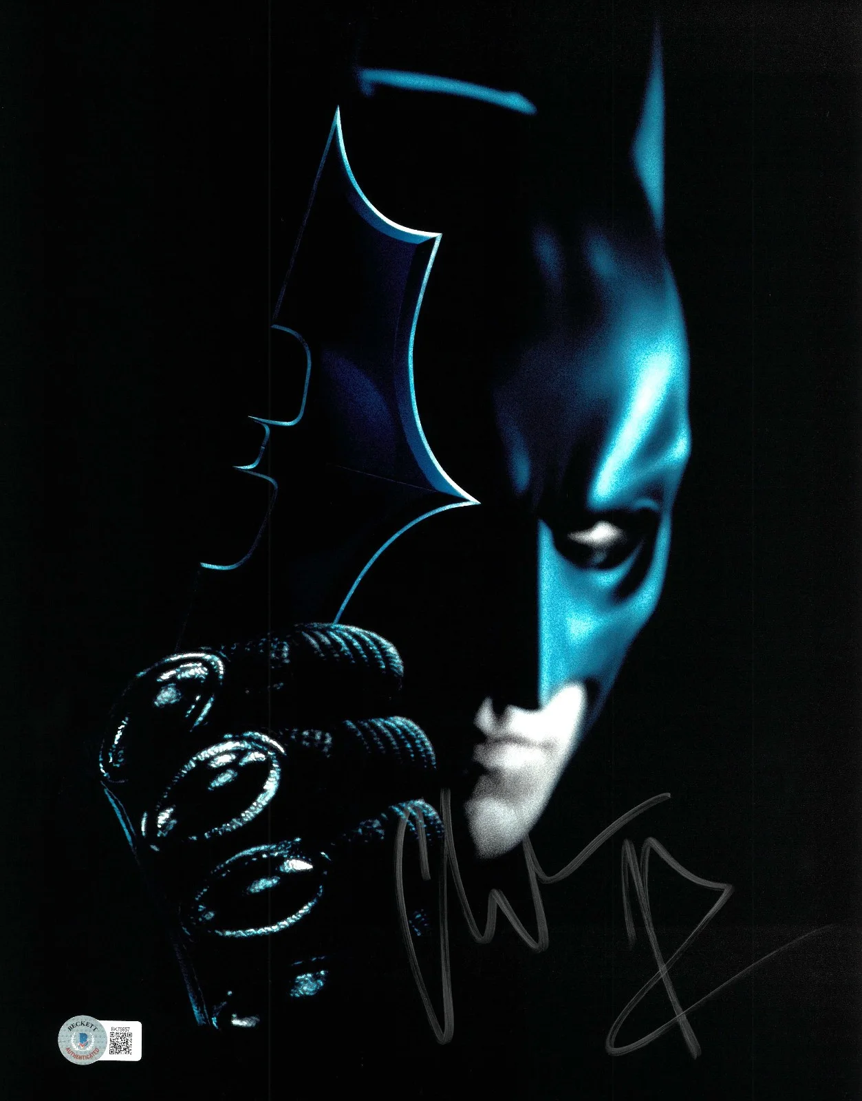 CHRISTIAN BALE — Christian Bale Signed Autograph The Dark Knight 11x14 Photo Beckett BAS Batman