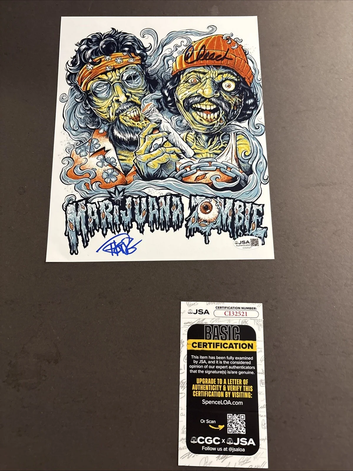Cheech and Chong — Cheech and Chong Autographed Signed 8x10 Photo - Marijuana Zombie - JSA