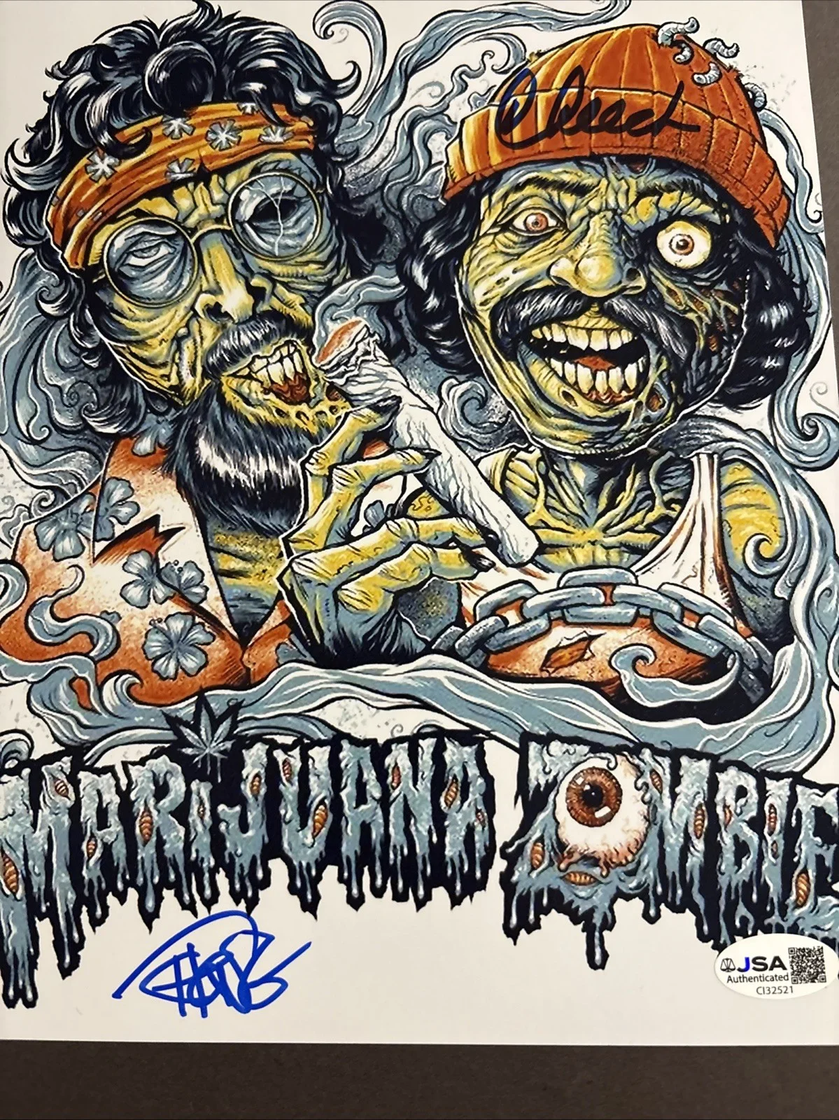 Cheech, Chong — Cheech and Chong Autographed Signed 8x10 Photo - Marijuana Zombie - JSA, изображение 3