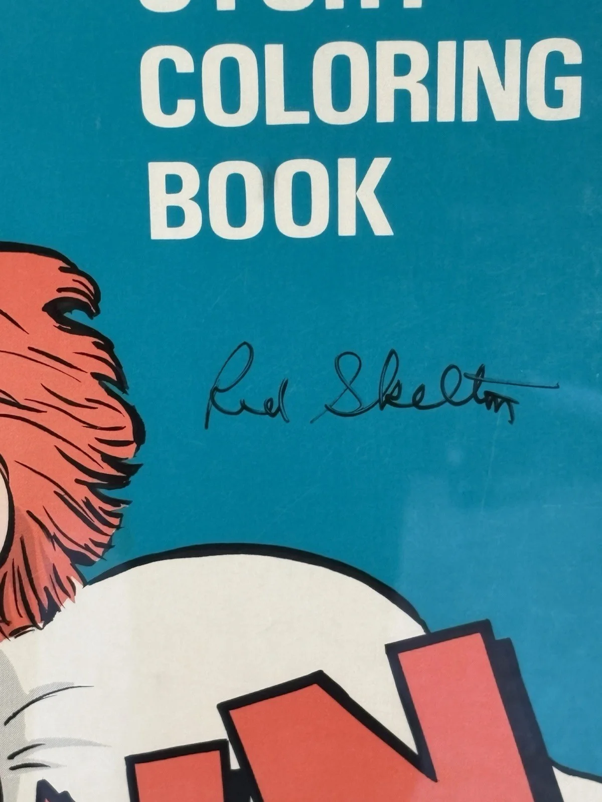 Red Skelton Autographed Clown Alley Giant 22" x 17" Unused Coloring Book 1975, изображение 2