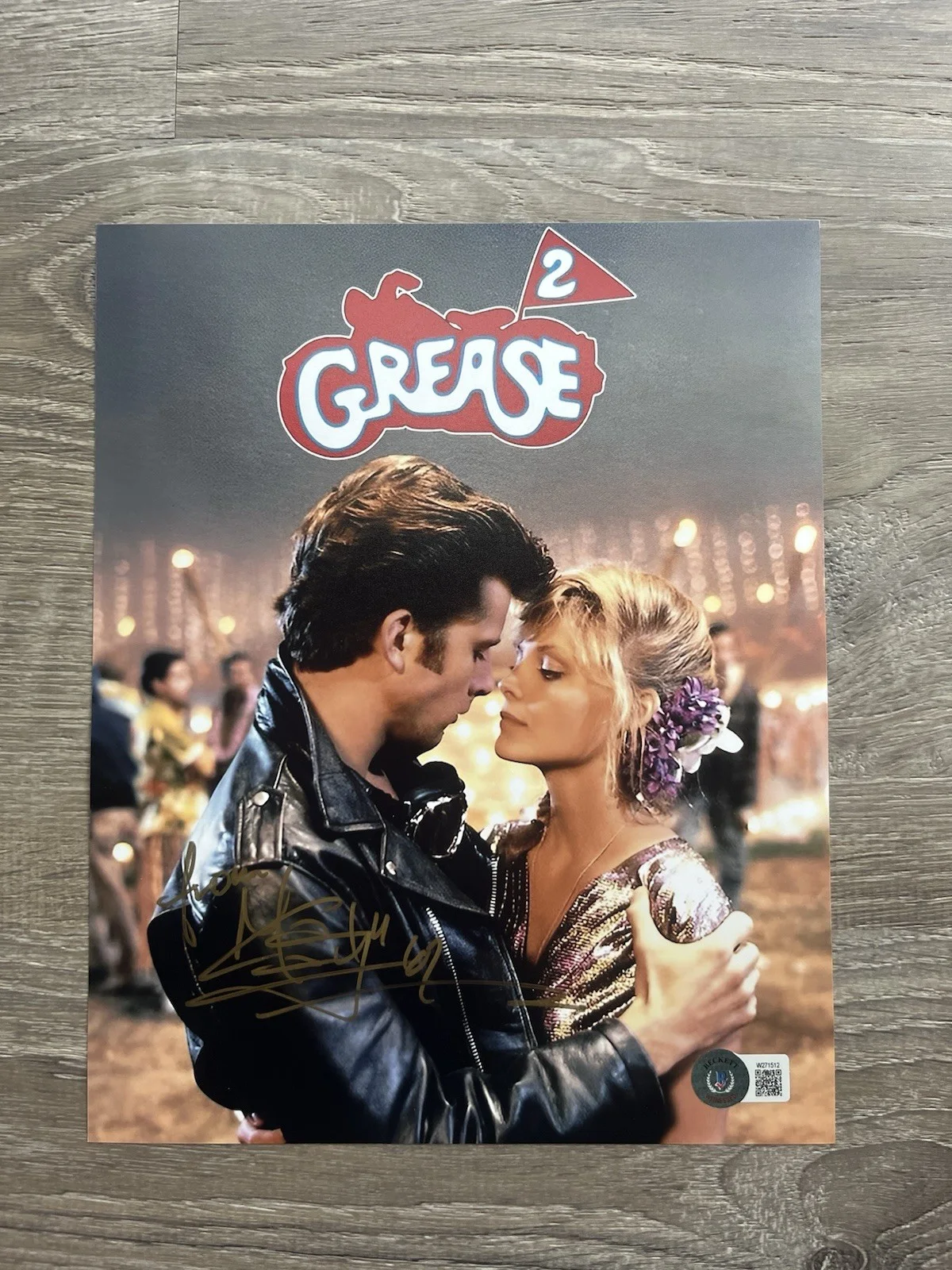 Maxwell Caulfield — Maxwell Caulfield Signed Michael Carrington 8x10 Photo Beckett COA Grease 2, изображение 2