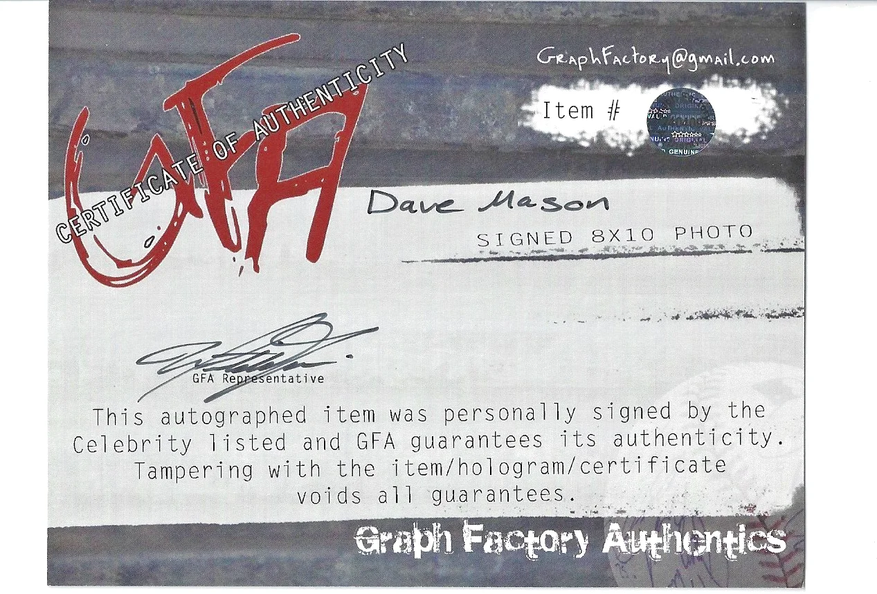 Dave Mason Hall of Famer album MCA-713 with COA Hologram, изображение 2