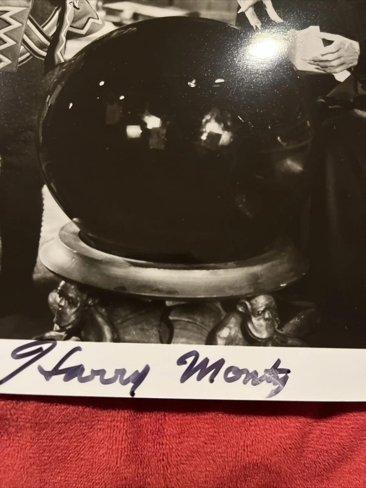 Harry Monty — Wizard of Oz “signed” winged monkey (Harry Monty) B&W 8 x 10 photo, image 2