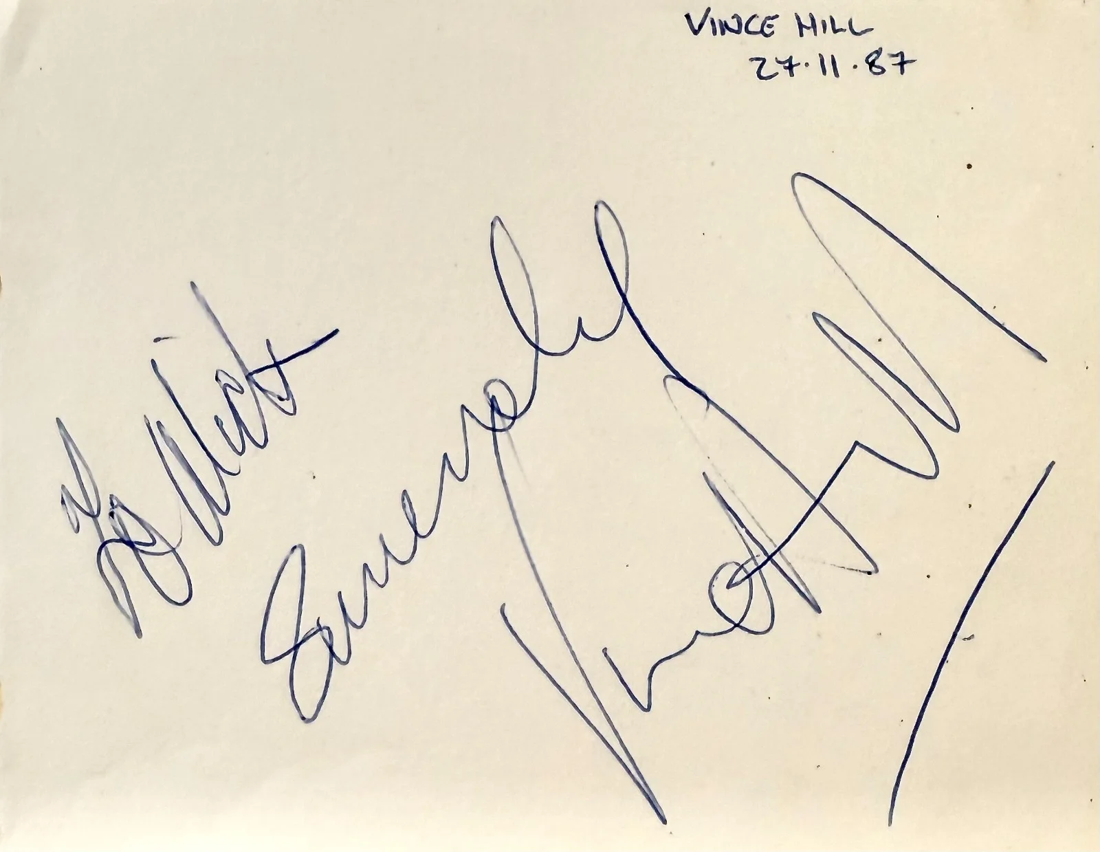 VINCE HILL Signed Autographed 4"x 5" ALBUM PAGE English Singer Sunny Afternoon, изображение 3