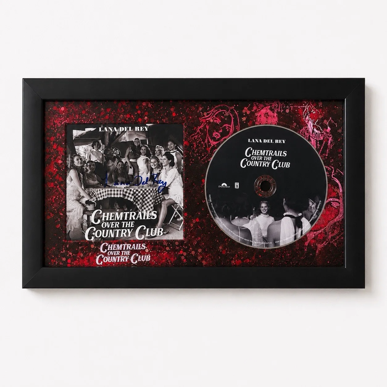 Lana Del Rey Signed Chemtrails CD Framed Authentic Insert + Custom Glitter Mat, image 2
