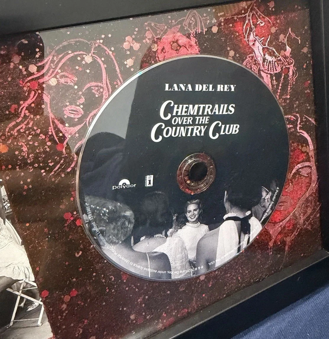 Lana Del Rey Signed Chemtrails CD Framed Authentic Insert + Custom Glitter Mat, image 3