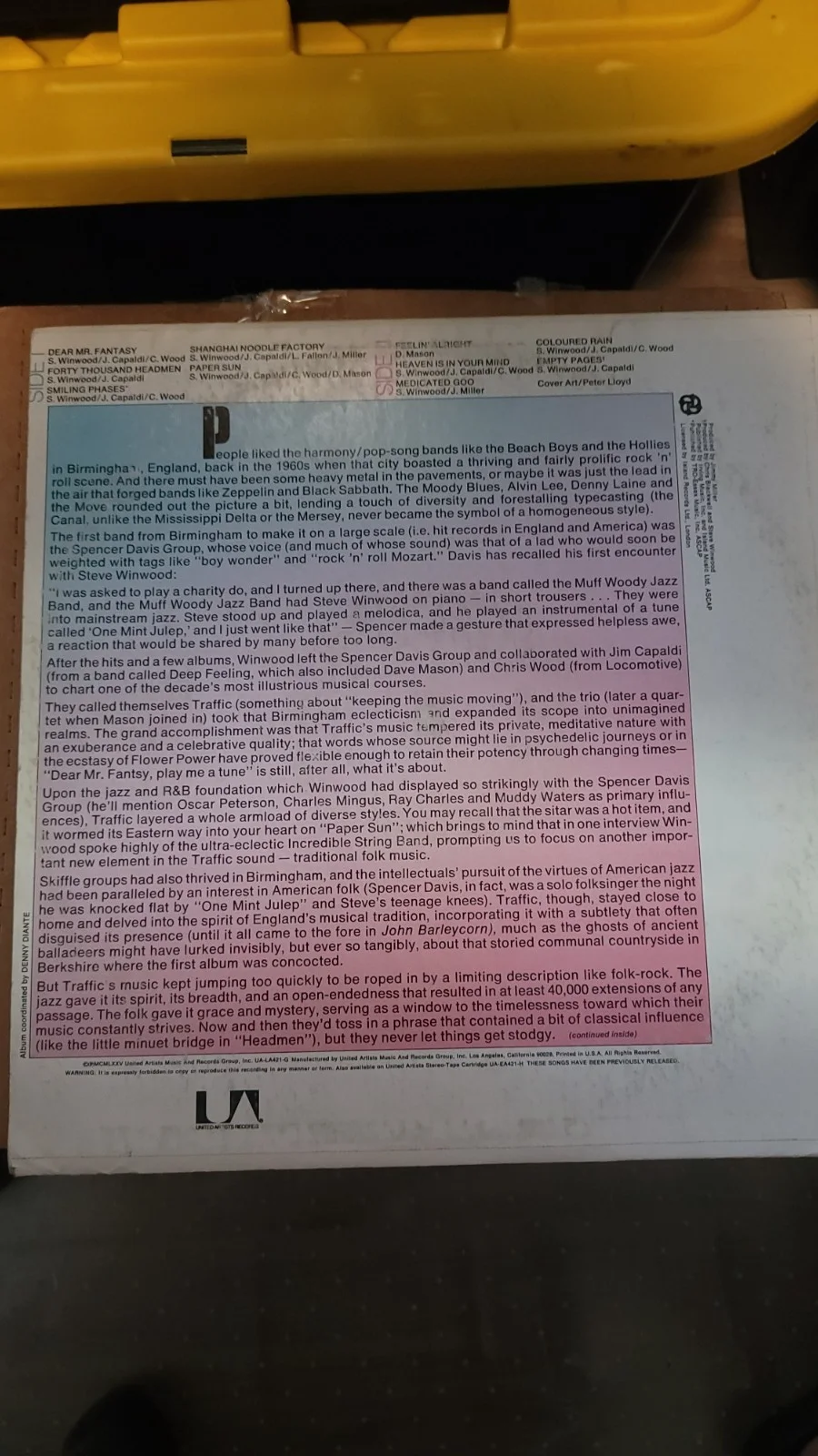 English Singer DAVE MASON signed 1975 HEAVY TRAFFIC Record / Album COA, изображение 4