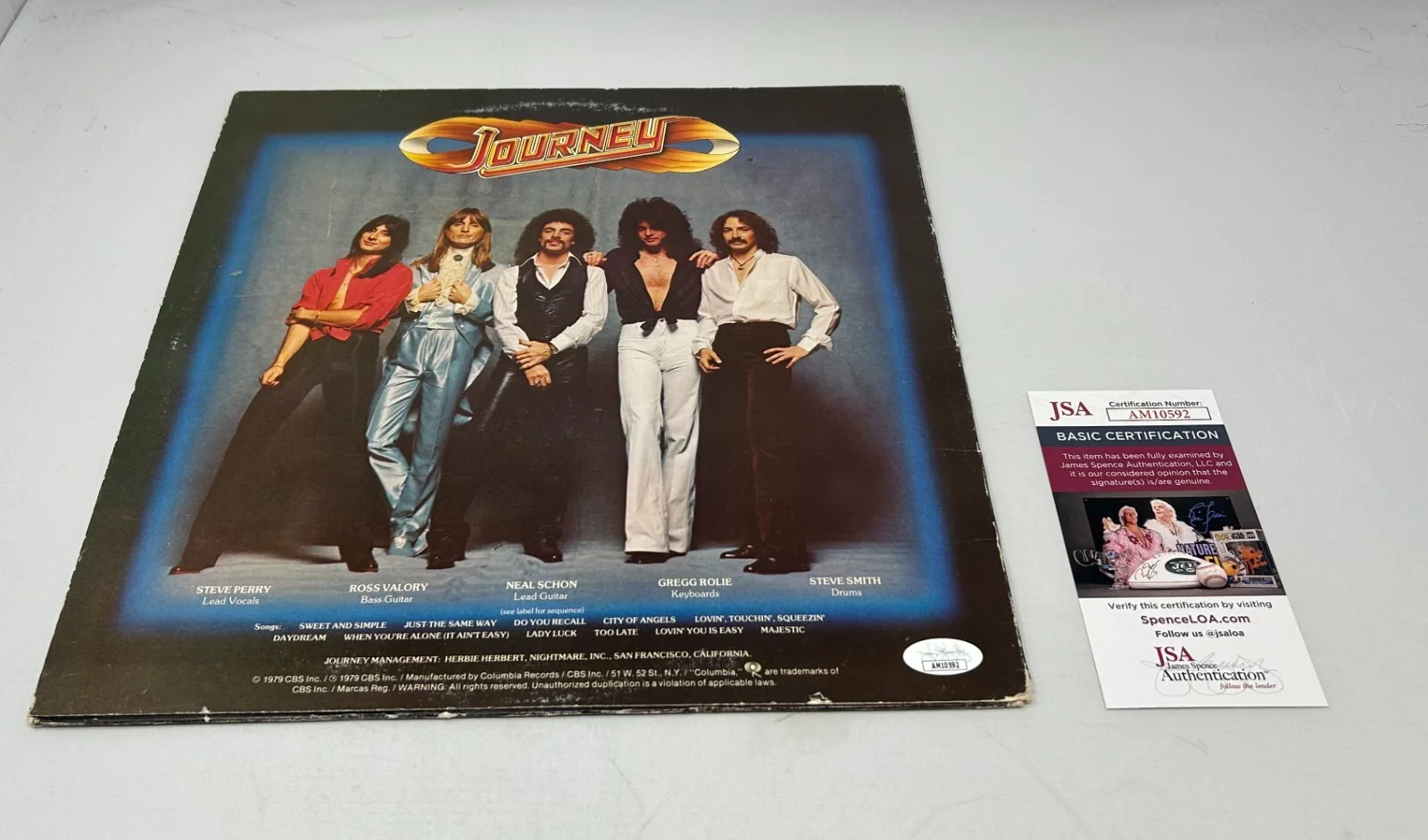 Neal Schon and Ross Valory signed Journey Evolution Album JSA COA, image 2