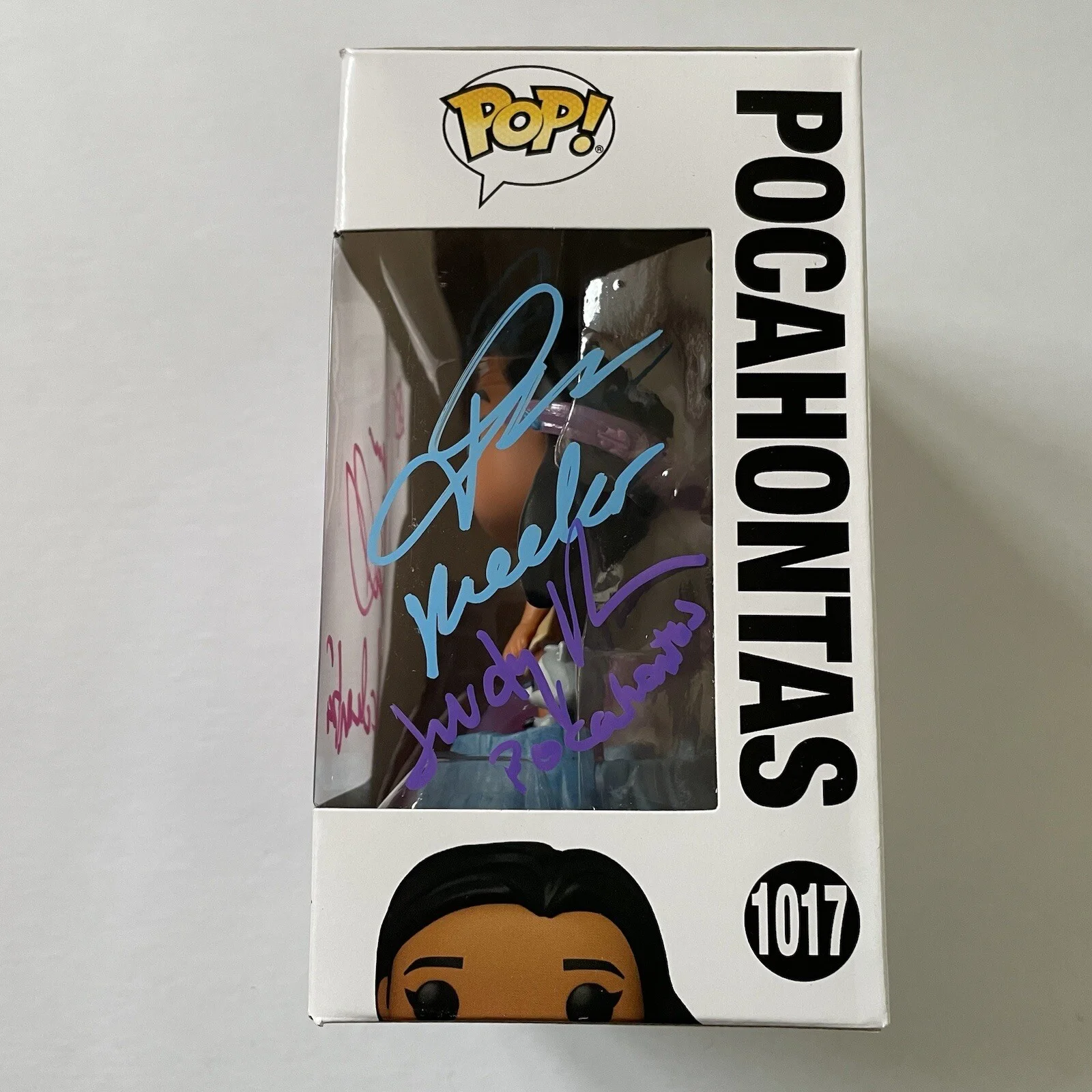 Irene Bedard, Judy Kuhn, John Kassir — Irene Bedard Judy Kuhn John Kassir Signed Funko POP Disney Pocahontas OC COA, image 3