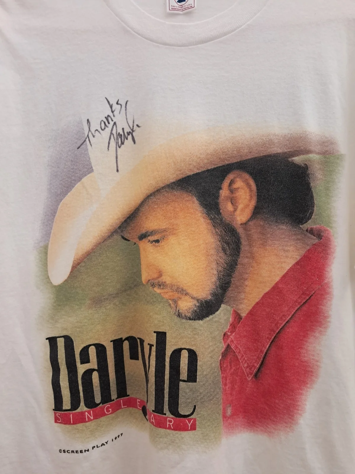 Country Western Daryle Singletary Autographed T-Shirt - Large, изображение 2