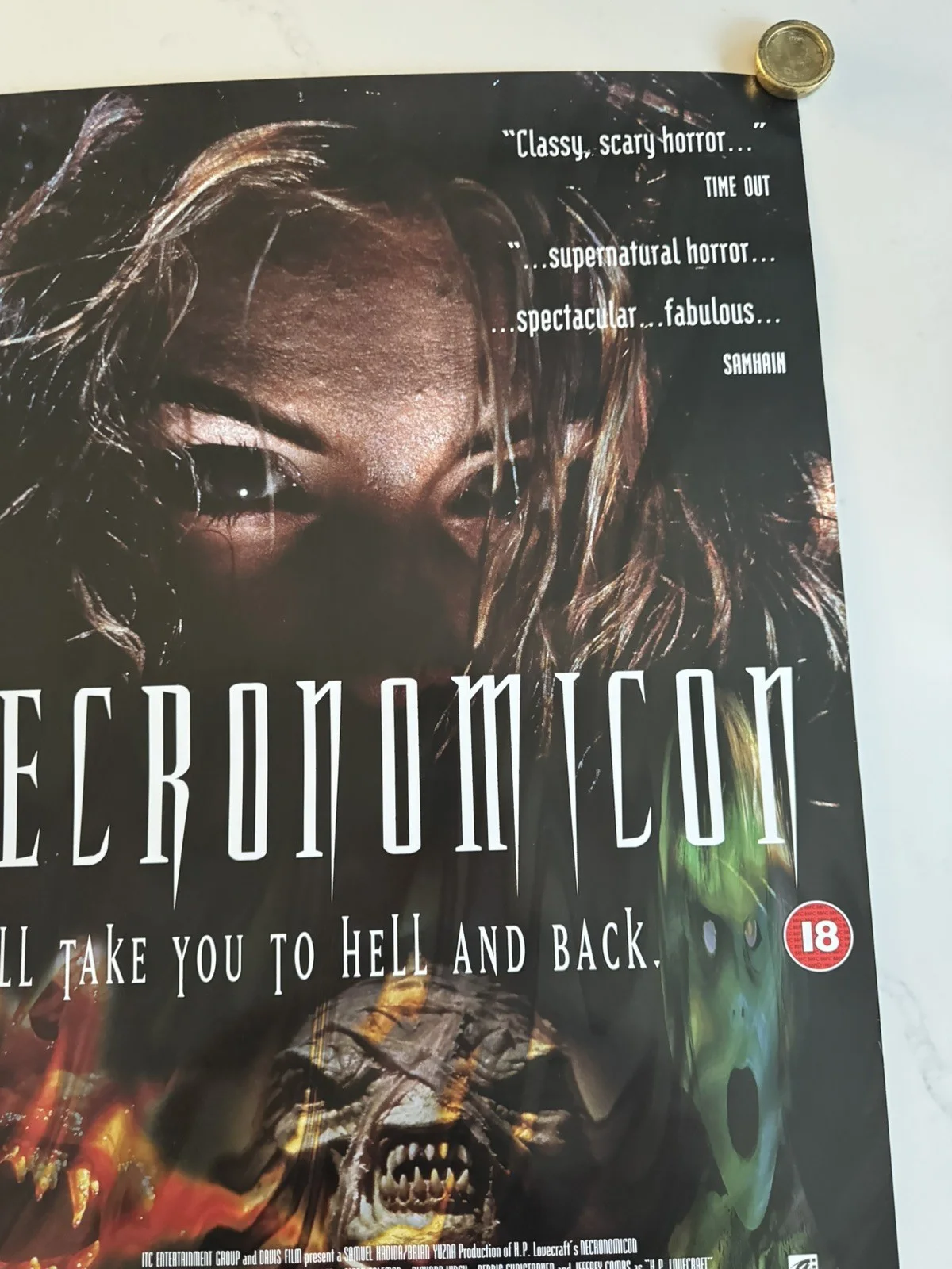Necronomicon (1993) Promo Video Shop Movie Poster - RARE - rolled Horror, изображение 2