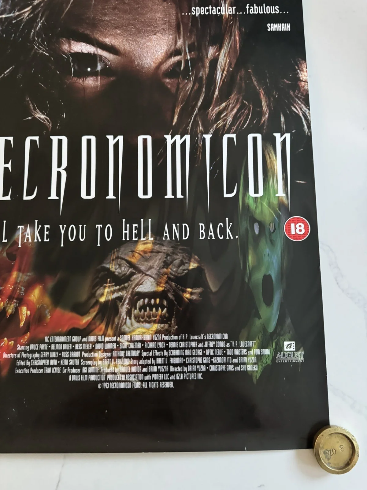 Necronomicon (1993) Promo Video Shop Movie Poster - RARE - rolled Horror, изображение 3