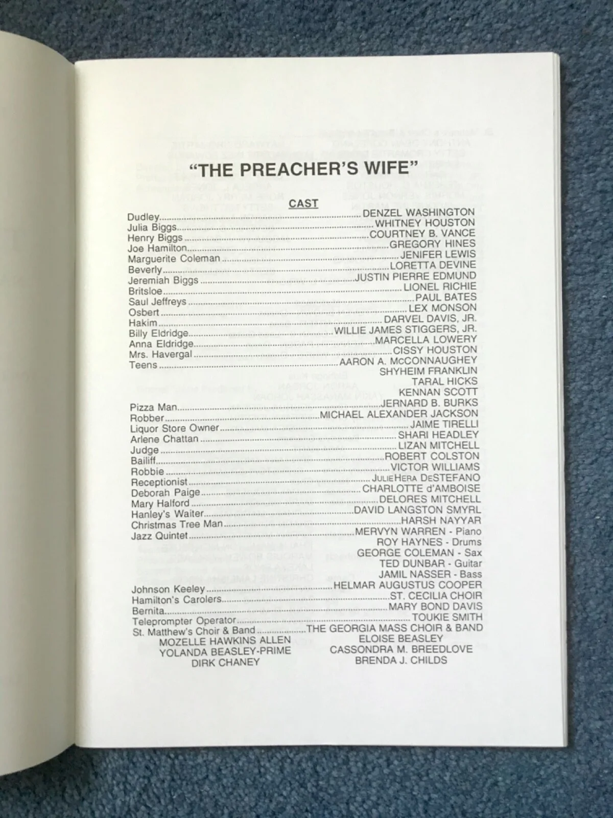 THE PREACHERS WIFE Movie 1996 Film Press Kit DENZEL WASHINGTON WHITNEY HOUSTON, изображение 3