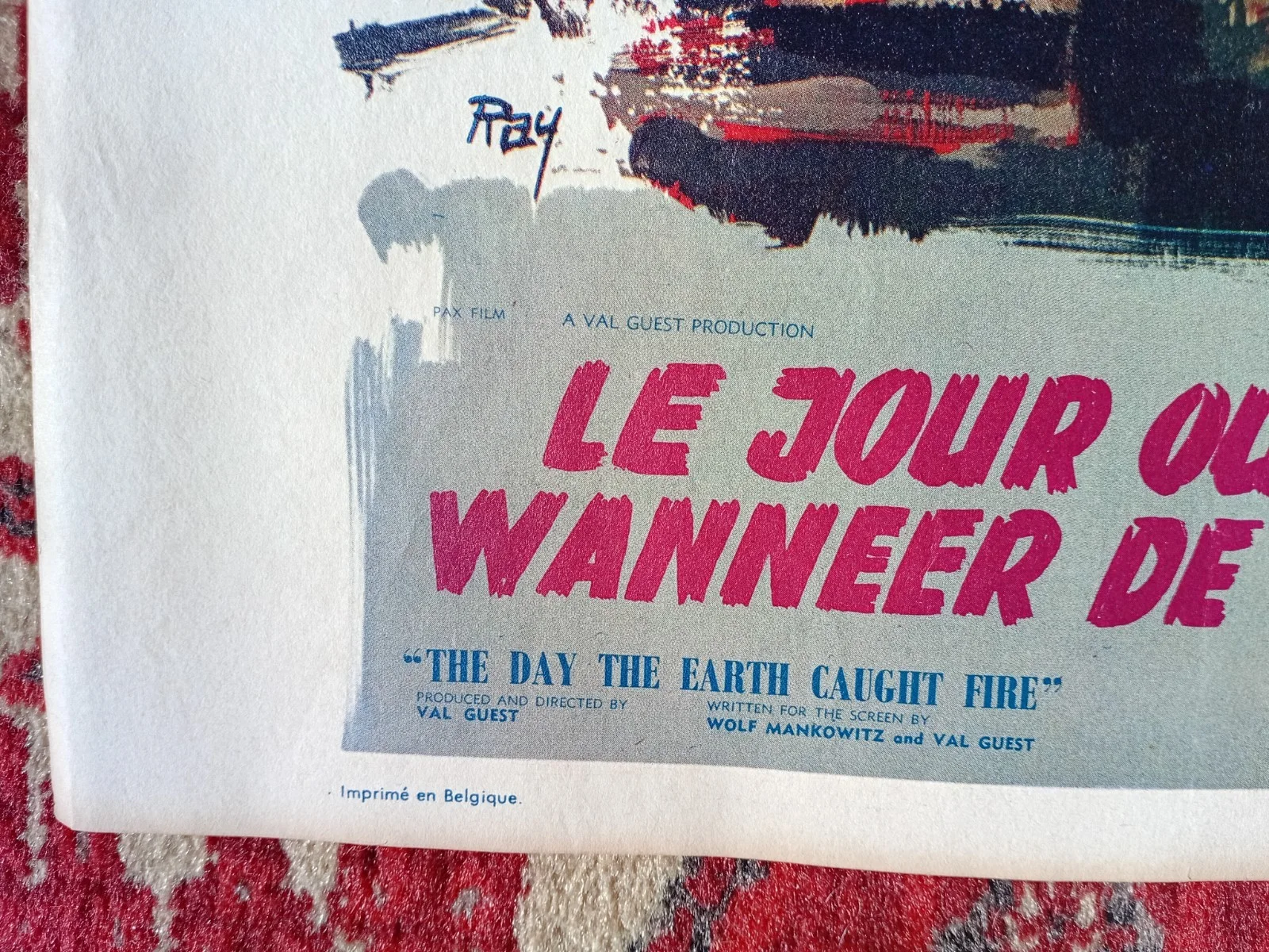 The Day The Earth Caught Fire (1961) Original Belgian Poster - Raymond Elseviers, изображение 5