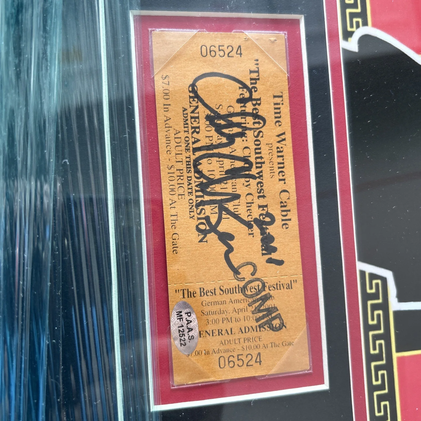 Chubby Checker SIGNED AUTOGRAPHED Framed Picture And Ticket, image 2