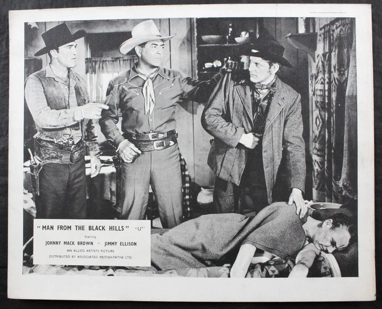 1952 MAN FROM THE BLACK HILLS, SET of 5 LOBBY CARDS, JIMMY ELLSION, WESTERN, изображение 2