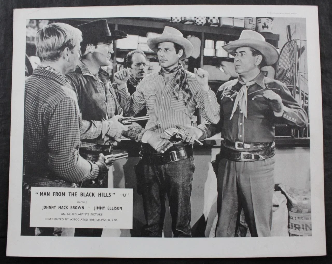 1952 MAN FROM THE BLACK HILLS, SET of 5 LOBBY CARDS, JIMMY ELLSION, WESTERN, изображение 3