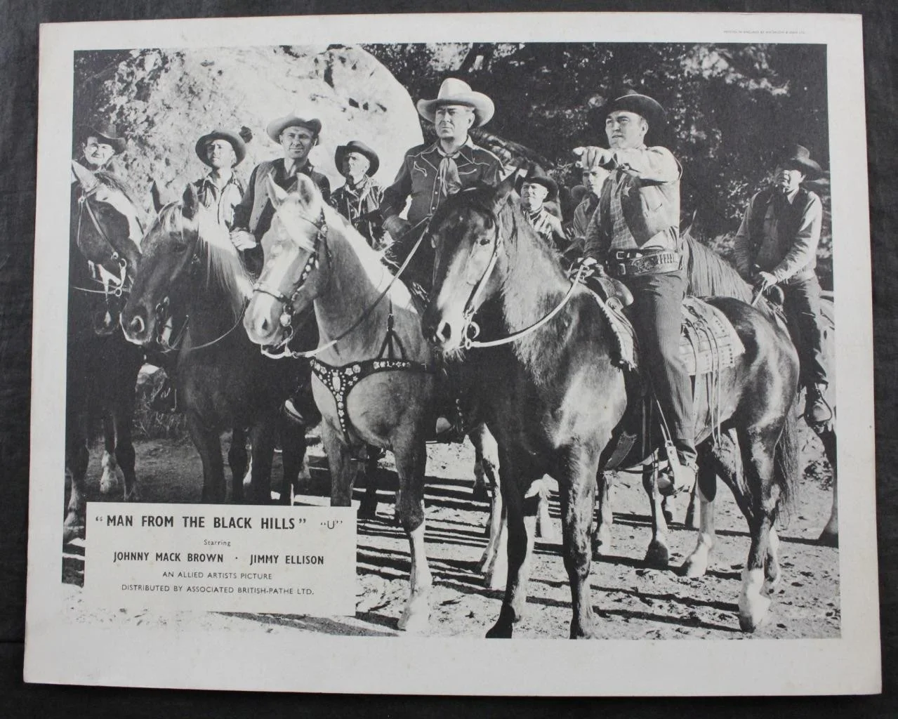 1952 MAN FROM THE BLACK HILLS, SET of 5 LOBBY CARDS, JIMMY ELLSION, WESTERN, изображение 4