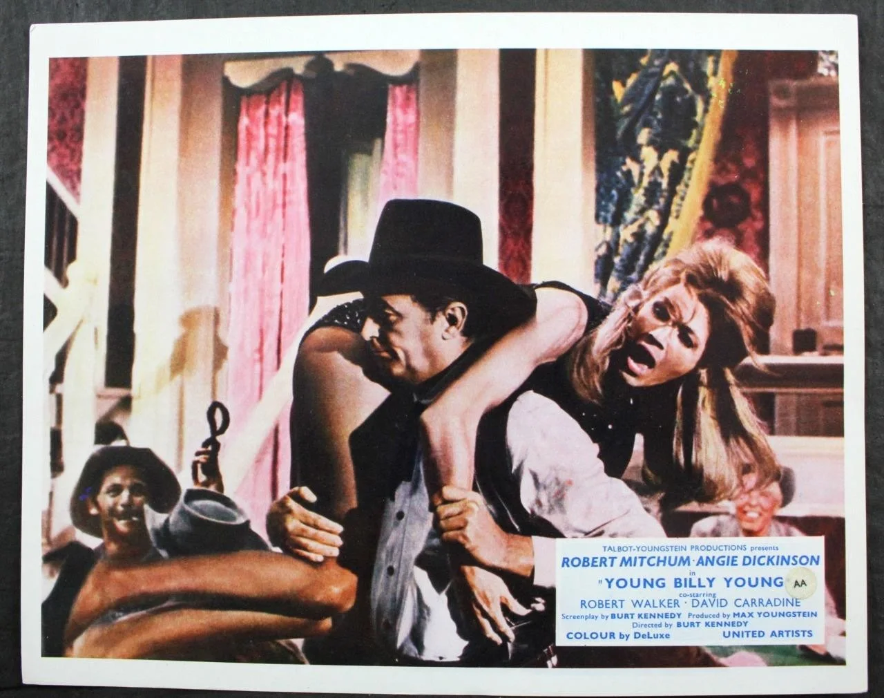 1969 YOUNG BILLY YOUNG, SET of 8 LOBBY CARDS, ROBERT MITCHUM, ANGIE DICKINSON, изображение 3