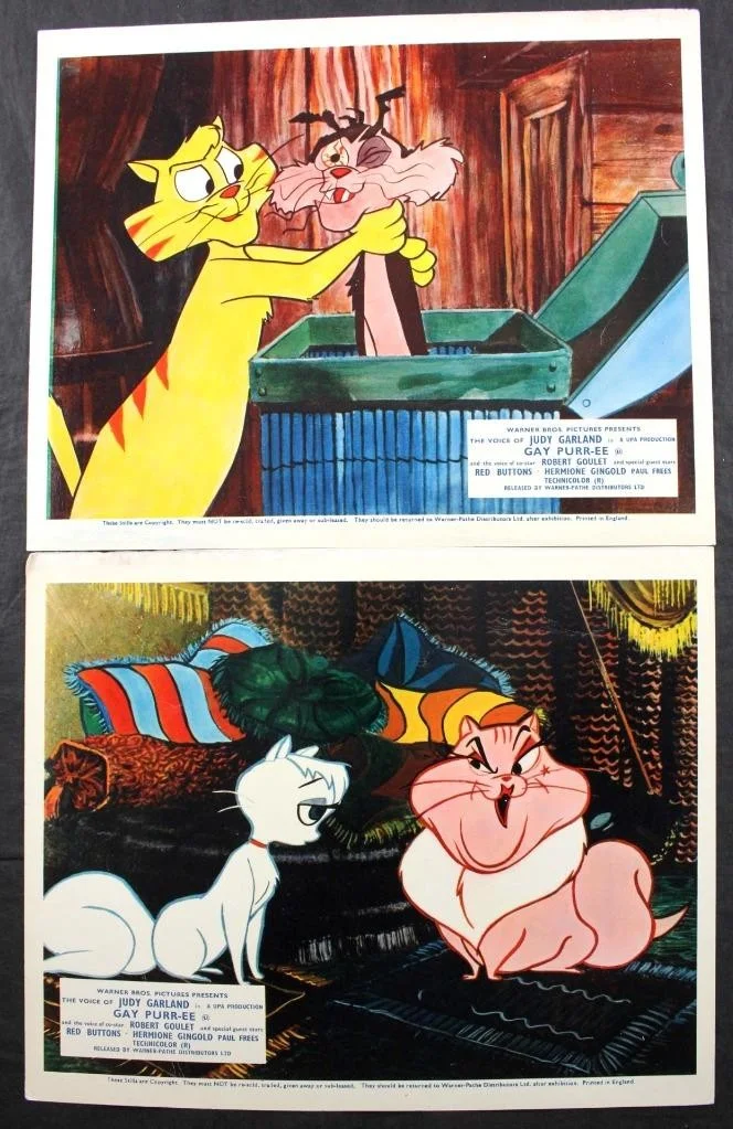 1962 GAY PURR-EE, SET of 8 COLOUR LOBBY CARDS, WARNER BROS, JUDY GARLAND, GOULET, изображение 2
