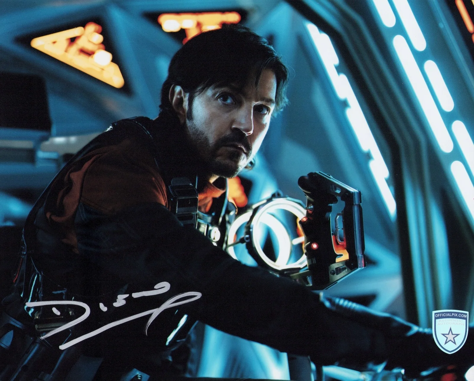 Diego Luna — Signed Diego Luna Star Wars Cassian Andor Disney+ 8x10 w/ Official Pix COA