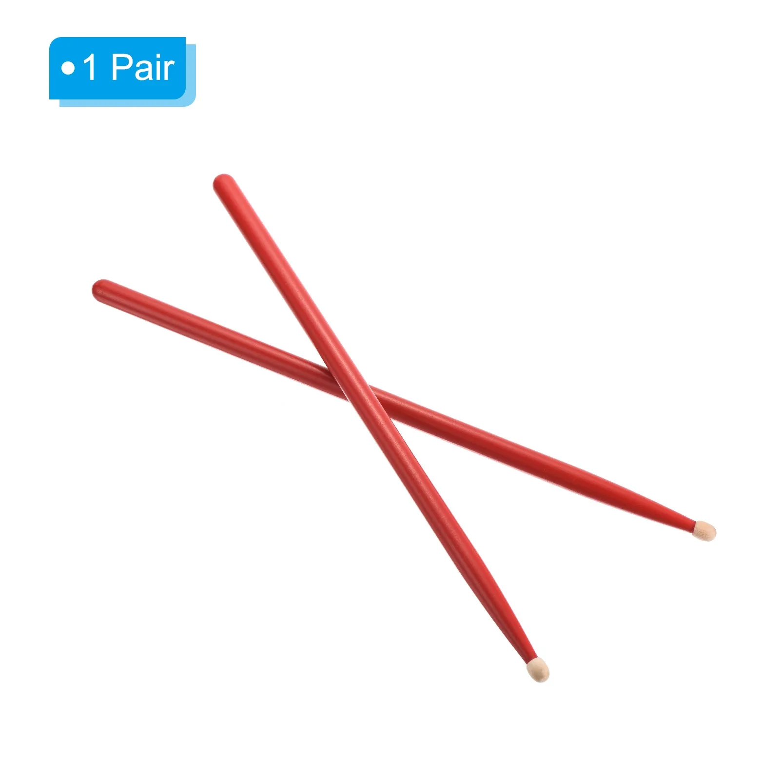 1 Pair Wood Drumstick Anti Slip Handle Grips 7A Red Drum Stick Wood Tip, изображение 3