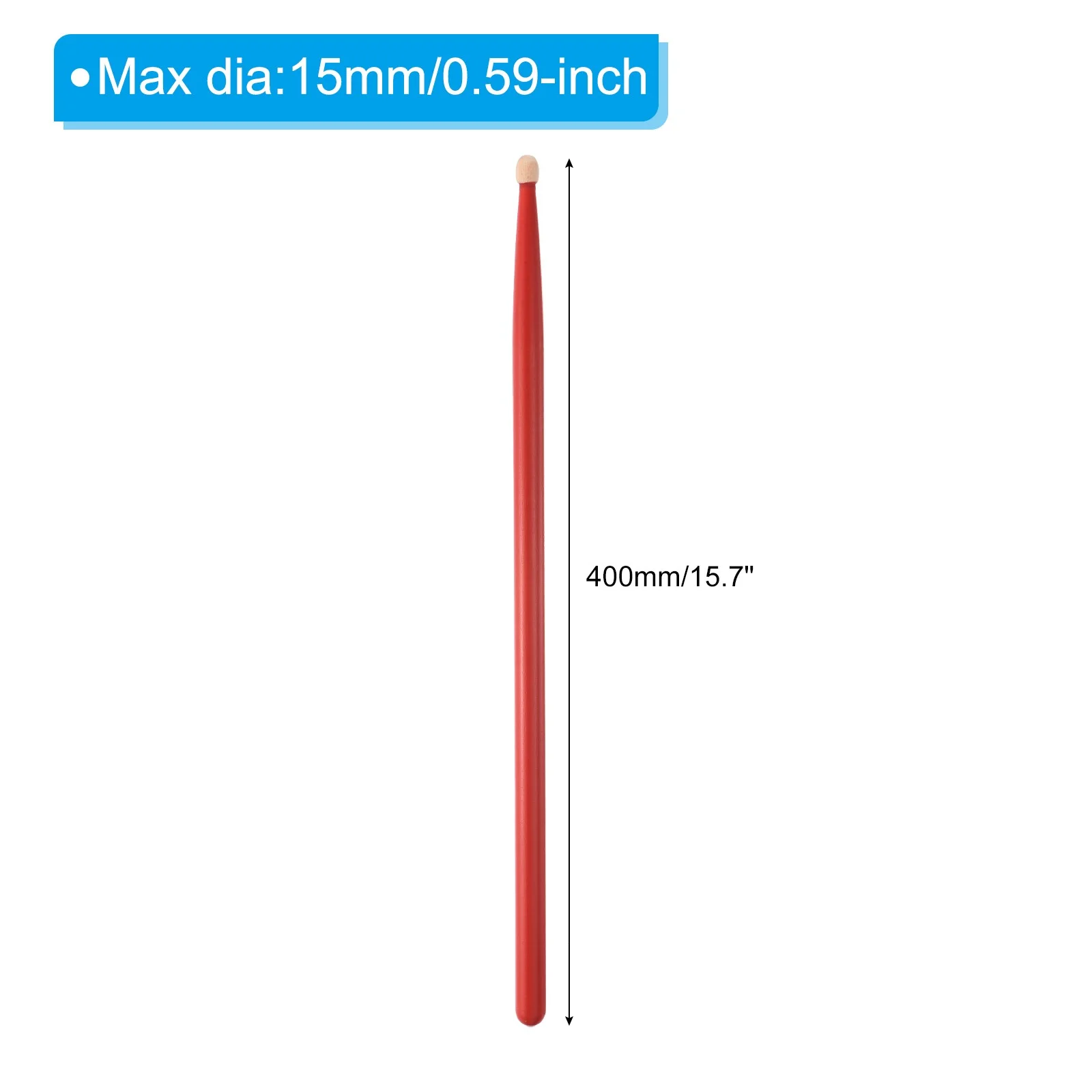 1 Pair Wood Drumstick Anti Slip Handle Grips 5A Red Drum Stick Tip, изображение 2