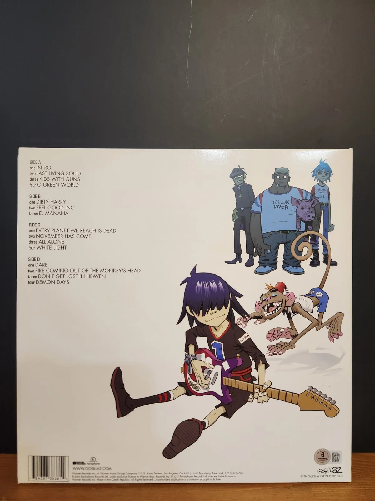 Jamie Hewlett Damon Albarn Signed The Gorillaz Demon Days Vinyl LP BAS COA, изображение 2
